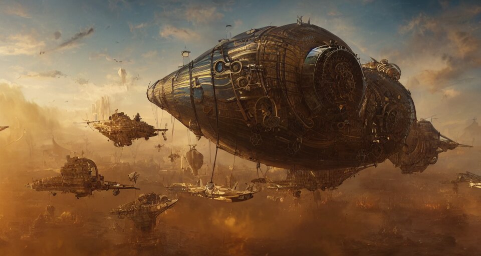 Steampunk Epic Battle Airships
