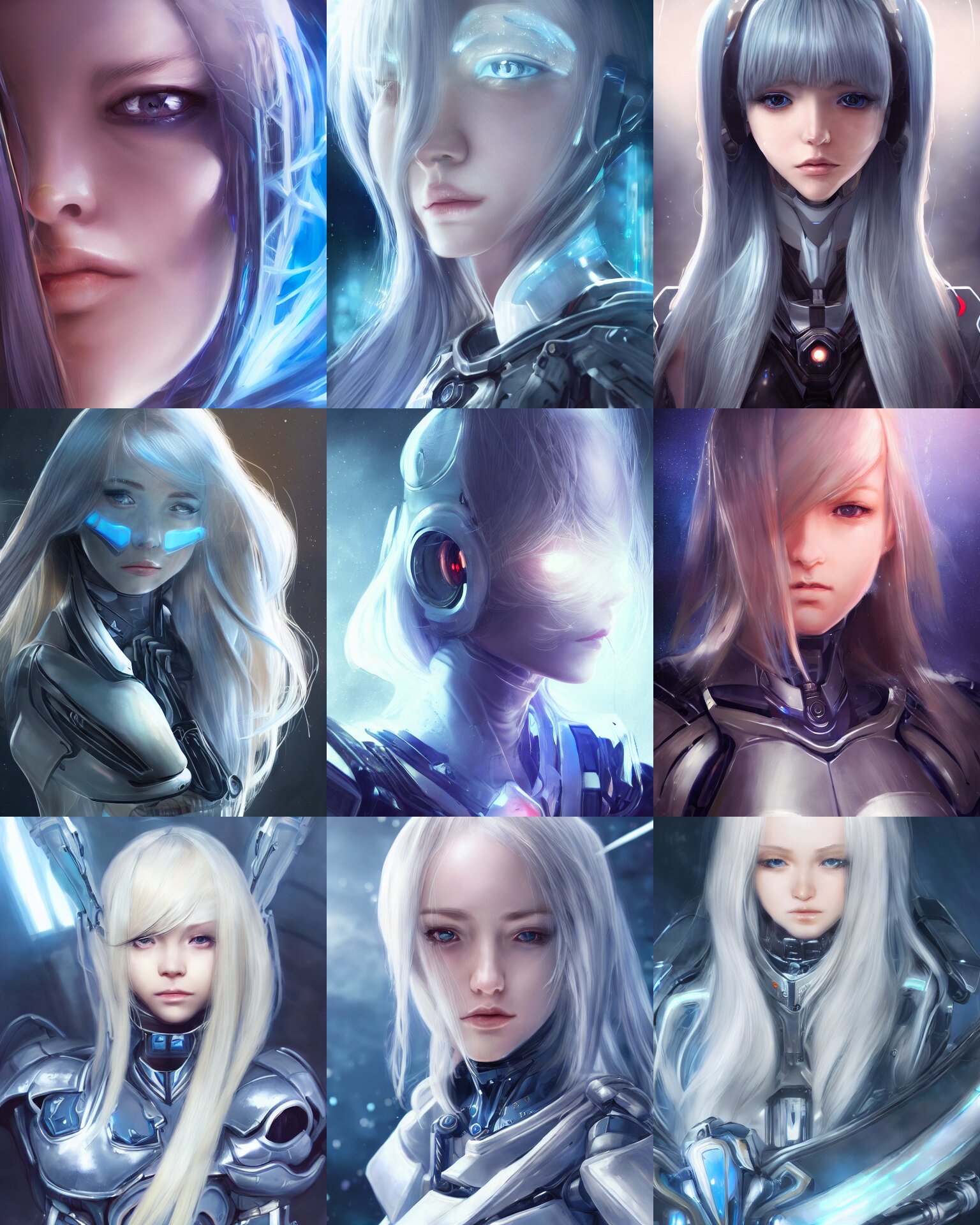 Detailed Portrait of Perfect Android Girl