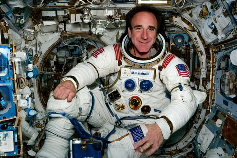 35mm Robbin Williams Color Portrait Photo on the International Space Station