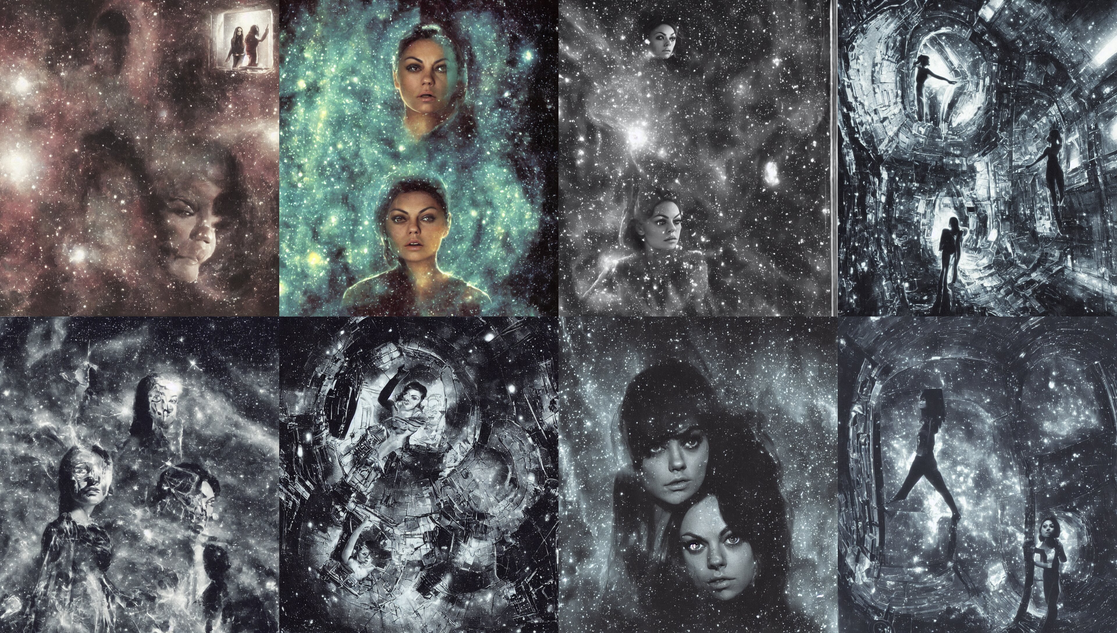 Face Close-up of Mila Kunis Exploring an Eerie Derelict Space Station