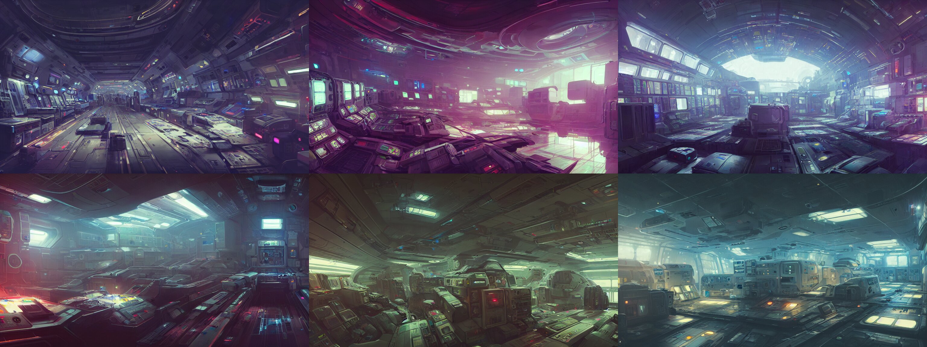 Interior of a Space Station Cluttered with Electronics