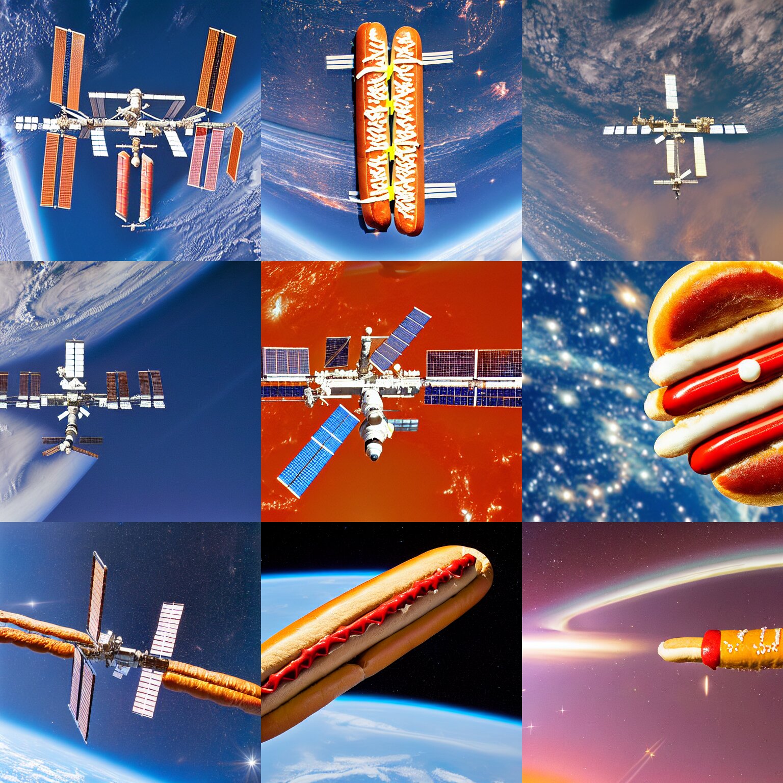 International Space Station in the Form of a Hot Dog