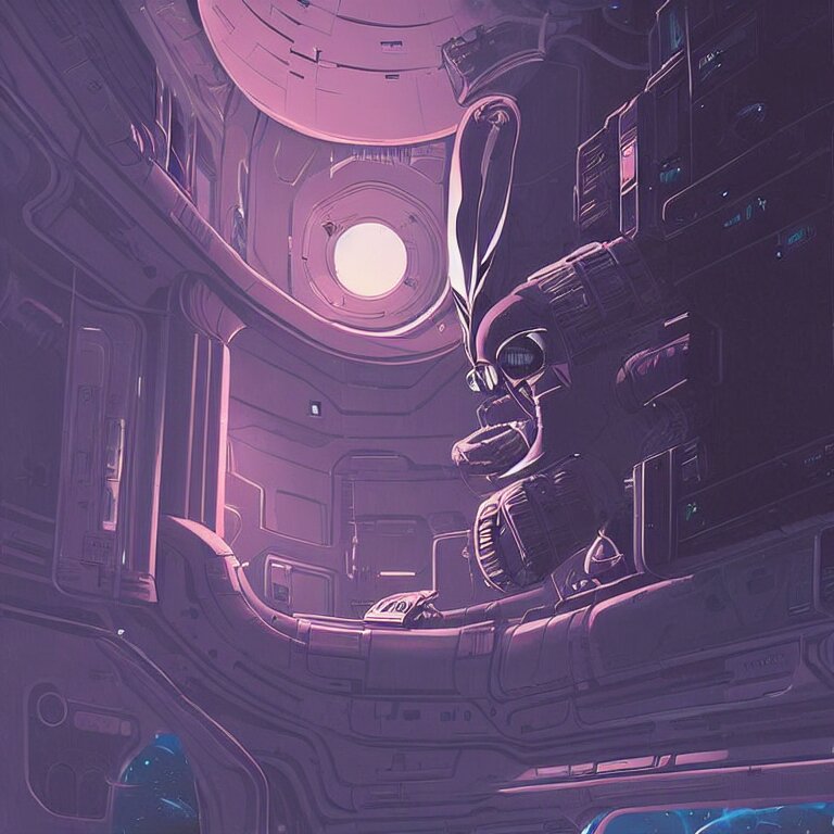 Xenomorph Creeping in the Shadows of a Space Station