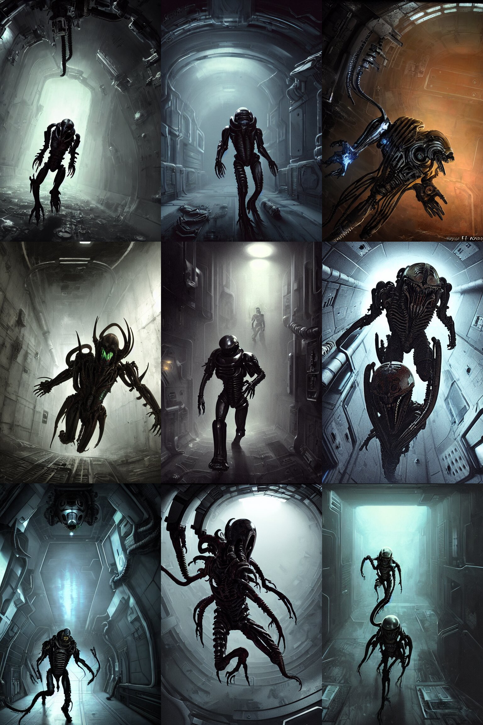 Horror Movie Scene of an Individual in Futuristic Armor