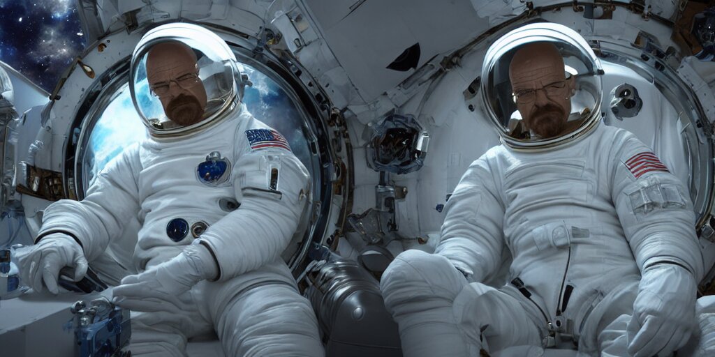 Walter White as an Astronaut Outside a Space Station