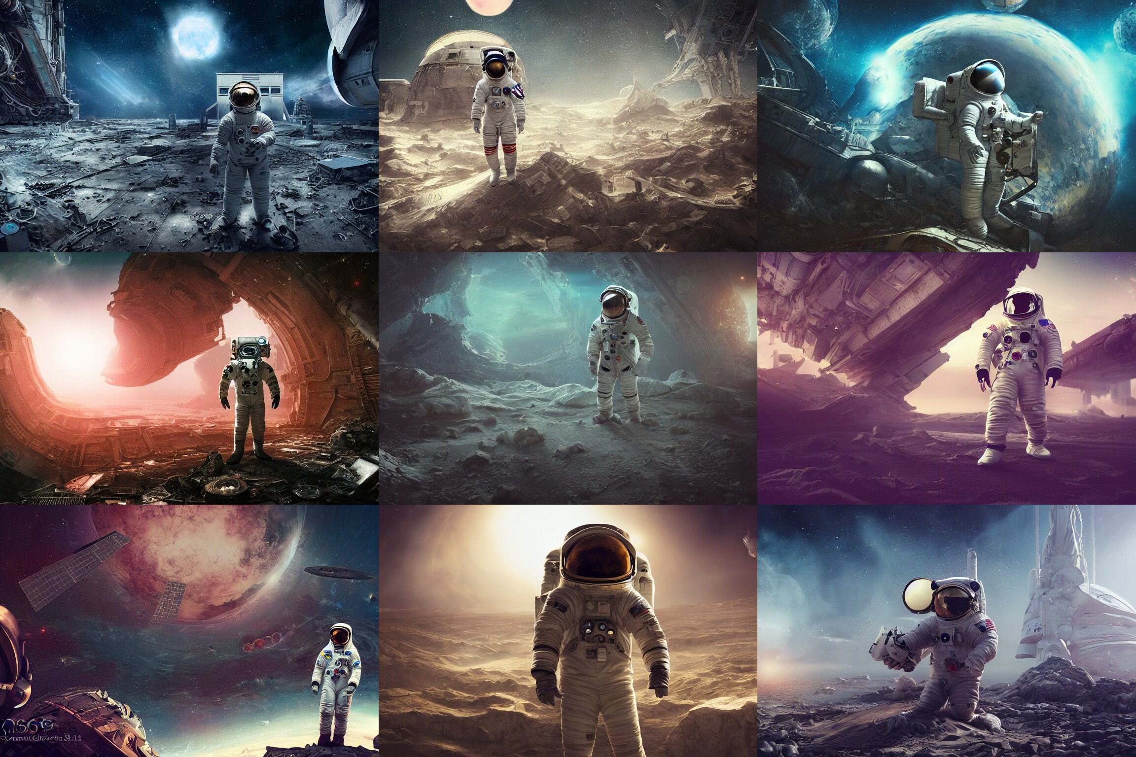 Photograph of an Astronaut an Abandoned Planet