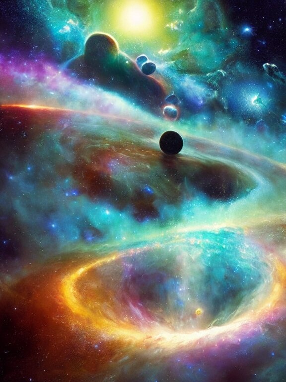 Black Holes Colliding Galaxy Cosmic Nebula