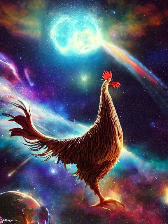 Giant Rooster Being Abducted