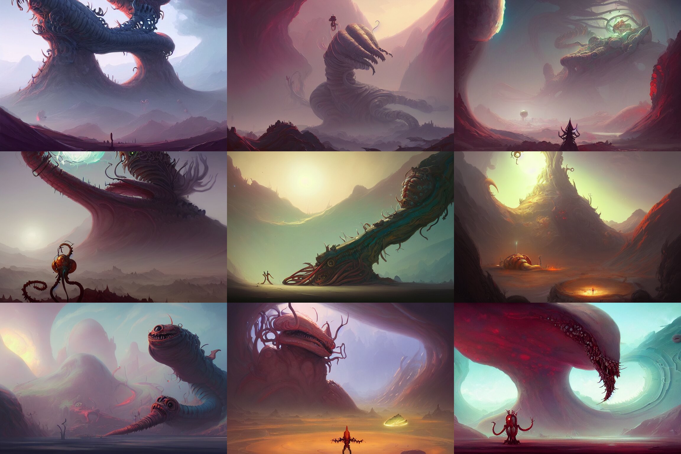 Worm Monster on an Alien Land
