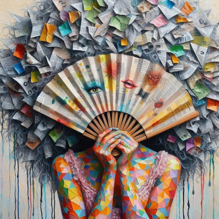 Abstract Woman Made of Triangles Art