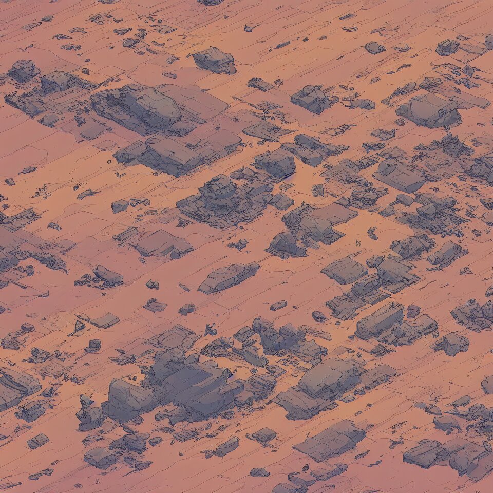 High High Perspective Landscape of a Barren Alien World