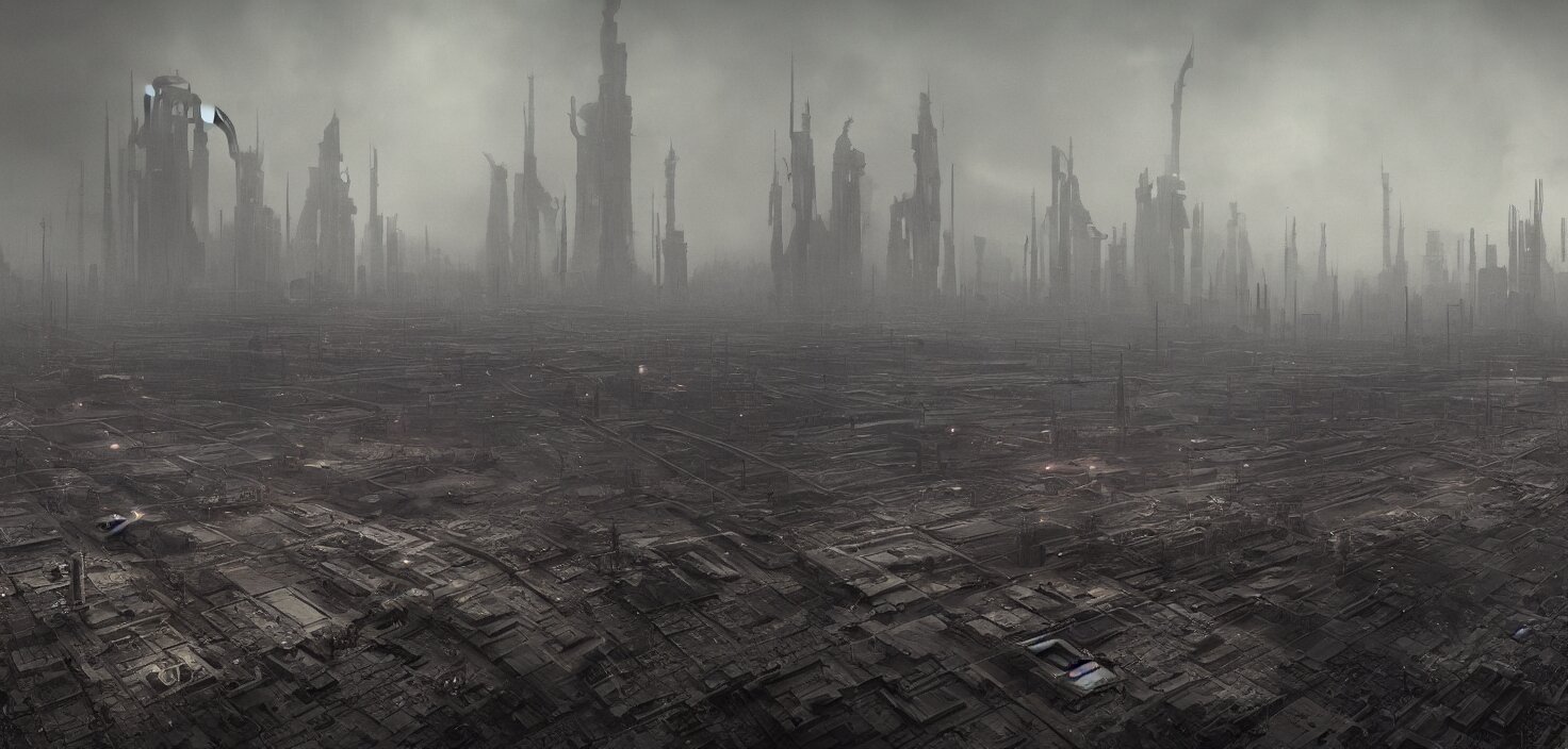 City Polluted Industrial Alien Landscape