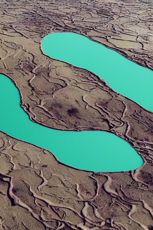 Top View of Muddy River Delta Leading to Sea