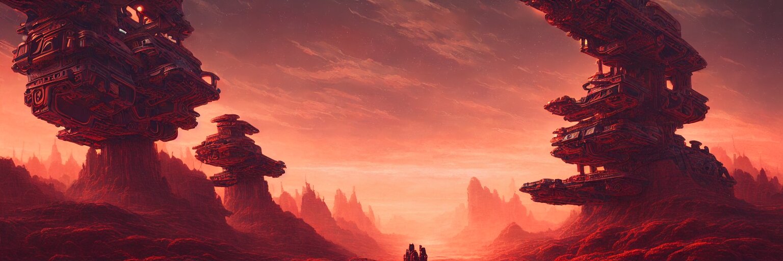 Ultra Realist Intricate Detailed Landscape Painting of an Alien World