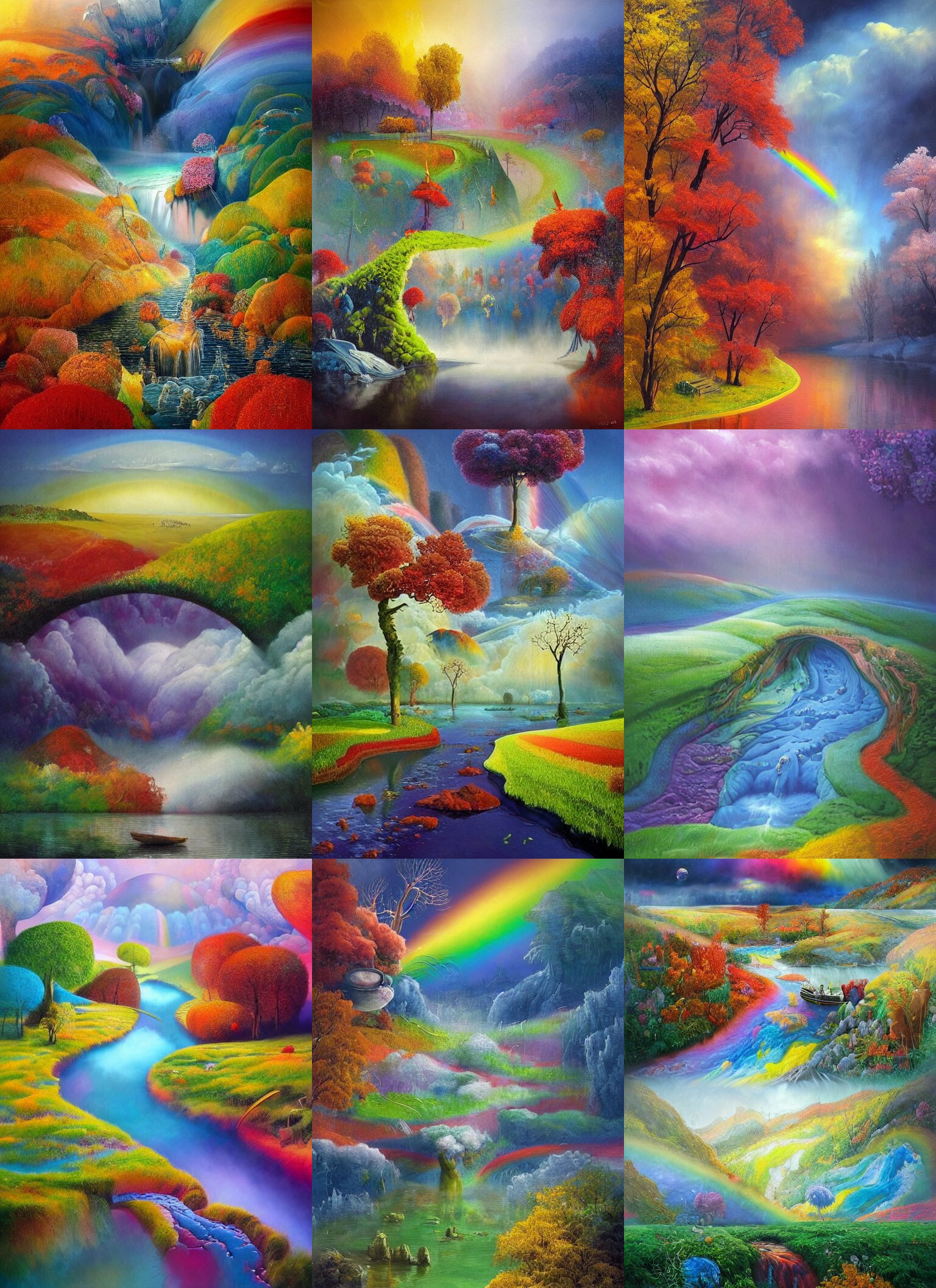 Masterpiece! Matte Painting of the Four Seasons on an Alien! Landscape