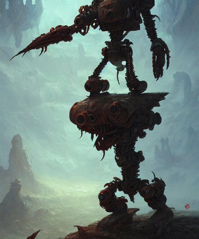 Alien Robot Holding a Katana