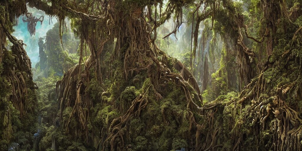 Realistic Landscape Painting of Pandora from Avatar 2009 Film