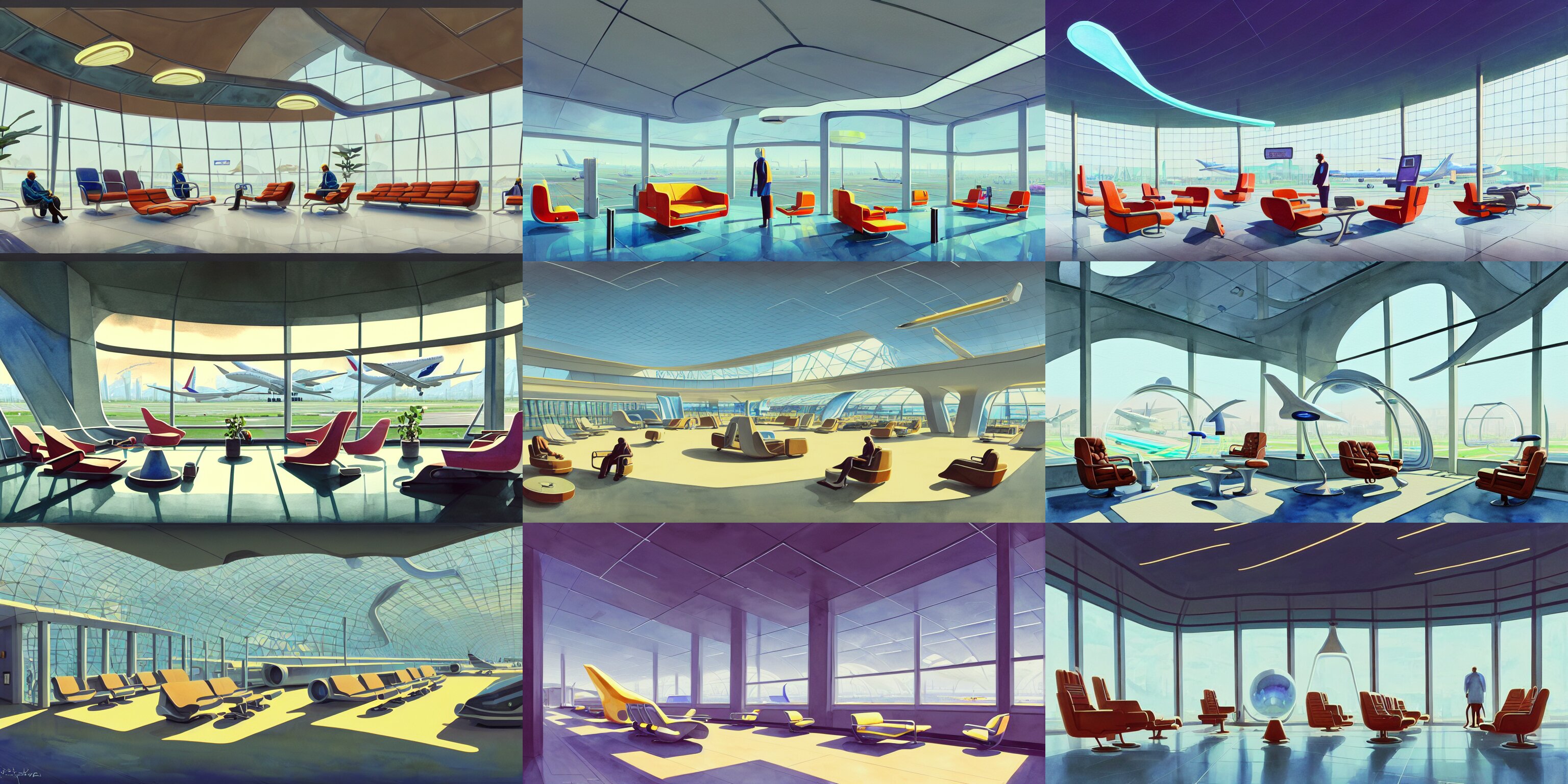 Beautiful Illustration of Futuristic Airport