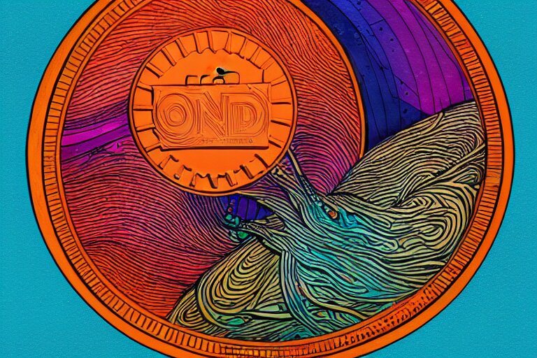 Handmade Illustration of a Blank Coin Floating