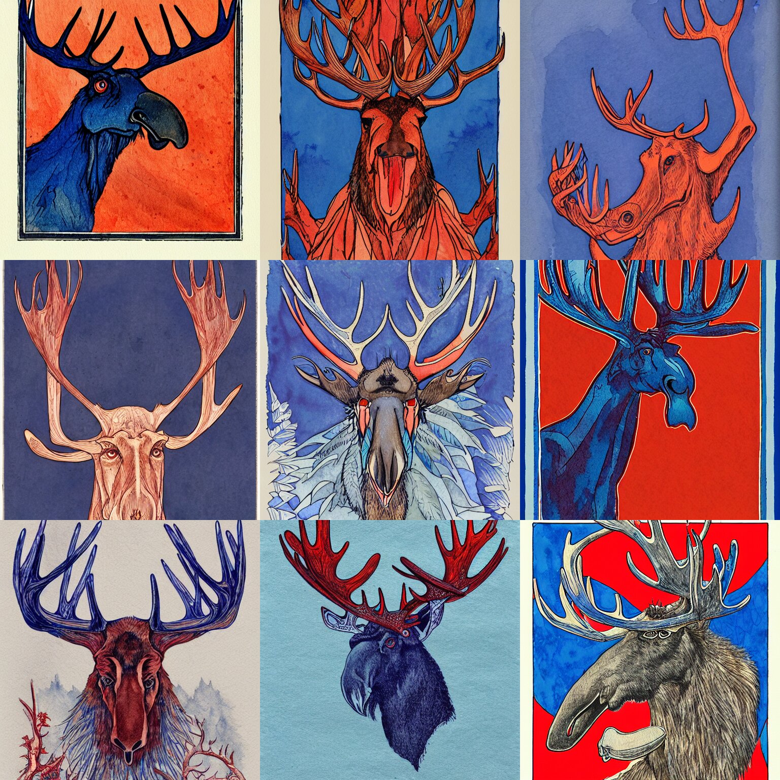 Turkey Moose Creature with Four Arms and Long Neck