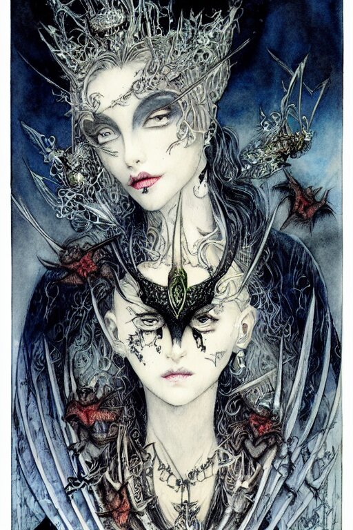 Dark Vampire Queen Closeup Face Surrounded