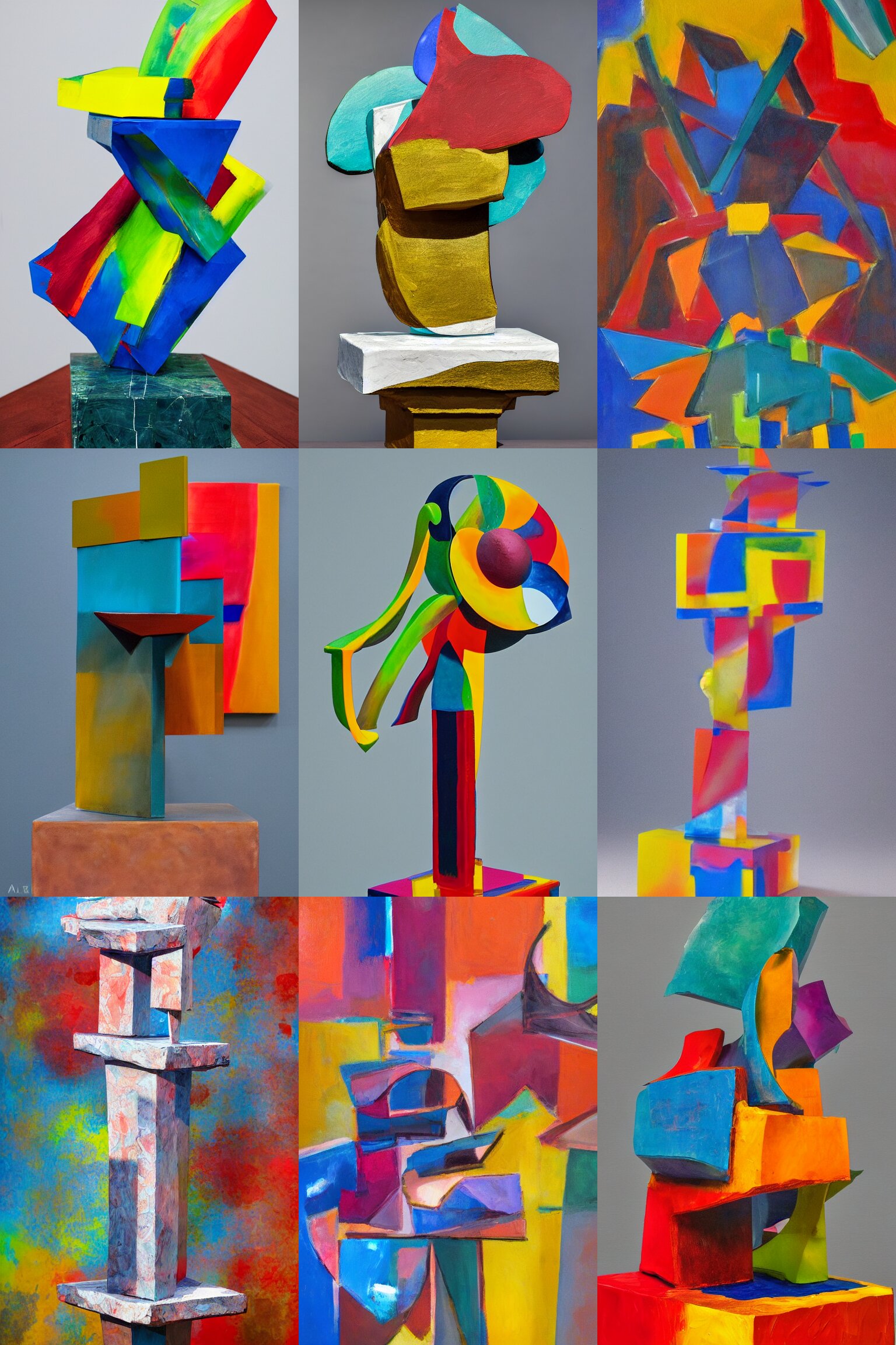 Abstract Sculpture on Top of a Plinth