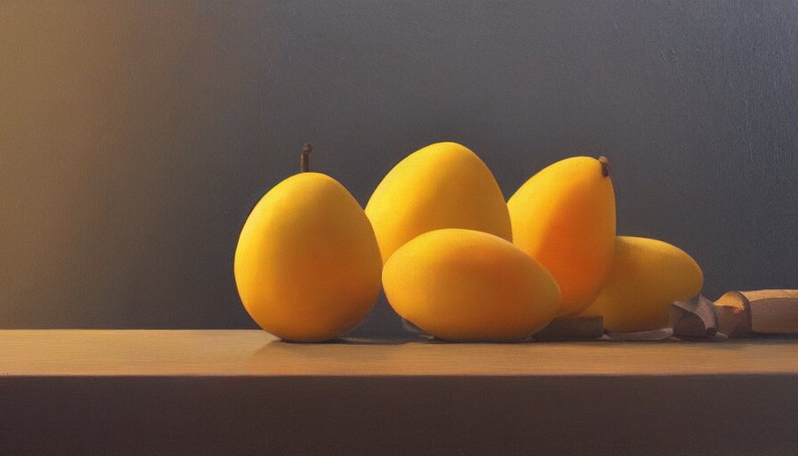 Mango Still Life Oil Painting