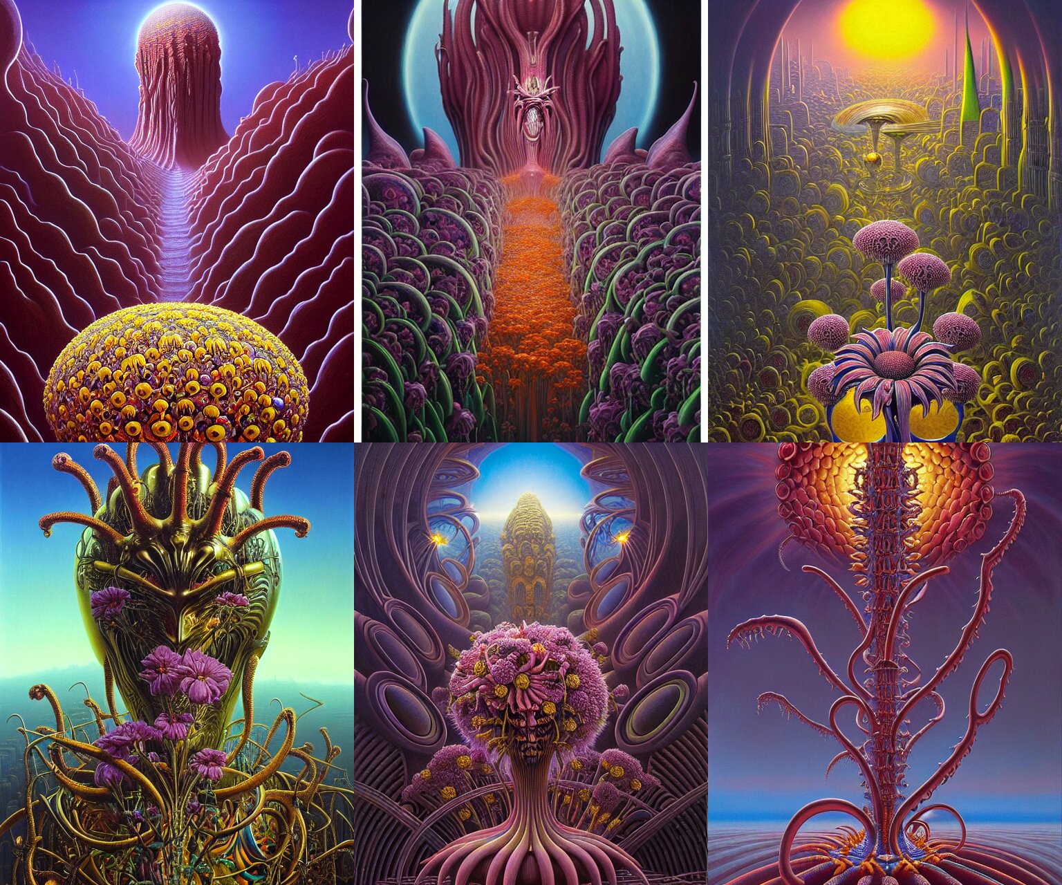 Cinematic Masterpiece Still Life Painting of a Colossal Gothic Flowers Made of Shiny Metal