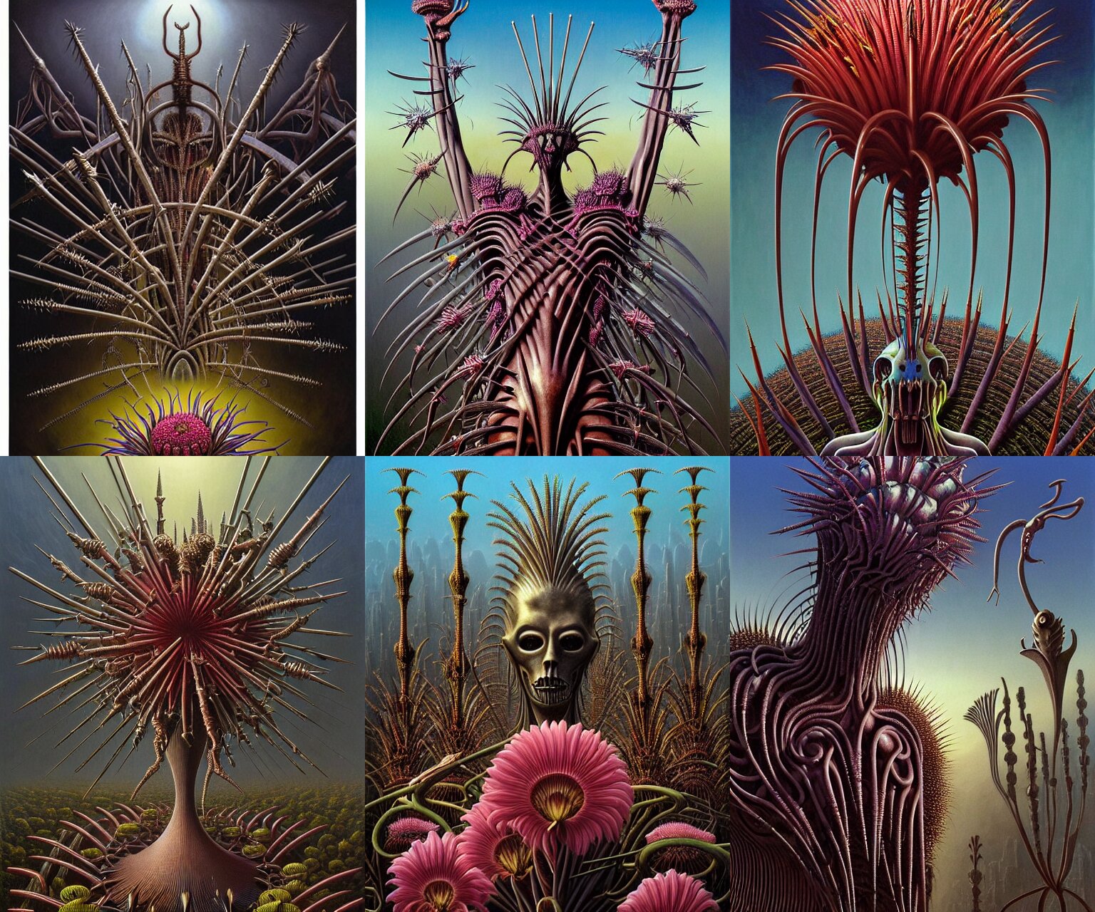 Cinematic Masterpiece Still Life Painting of a Colossal Gothic Flowers of Grief
