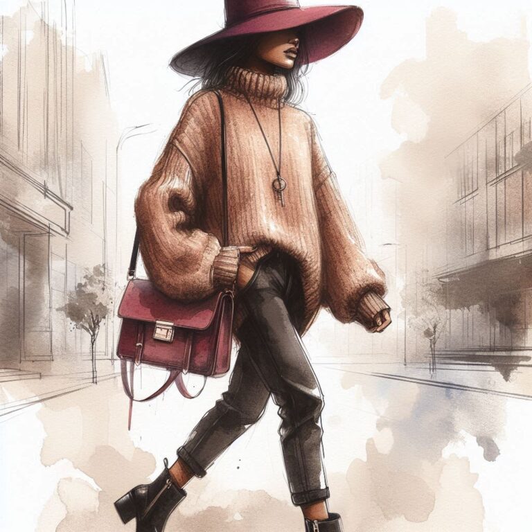 Chic African American Woman Urban Style