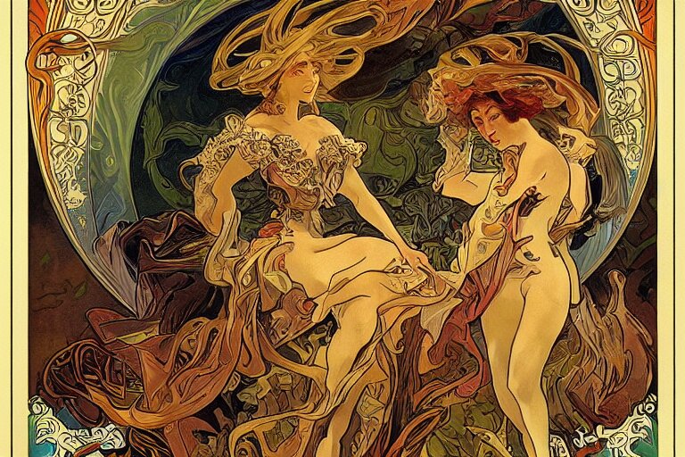 Fantasy Monster Art Nouveau