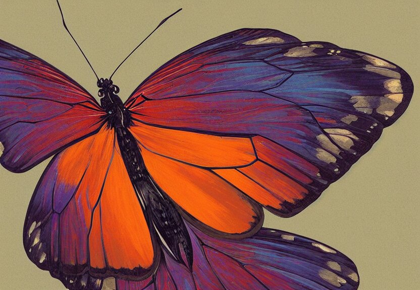 Symmetry a Butterfly Insect with Wings Made of the Milky Way