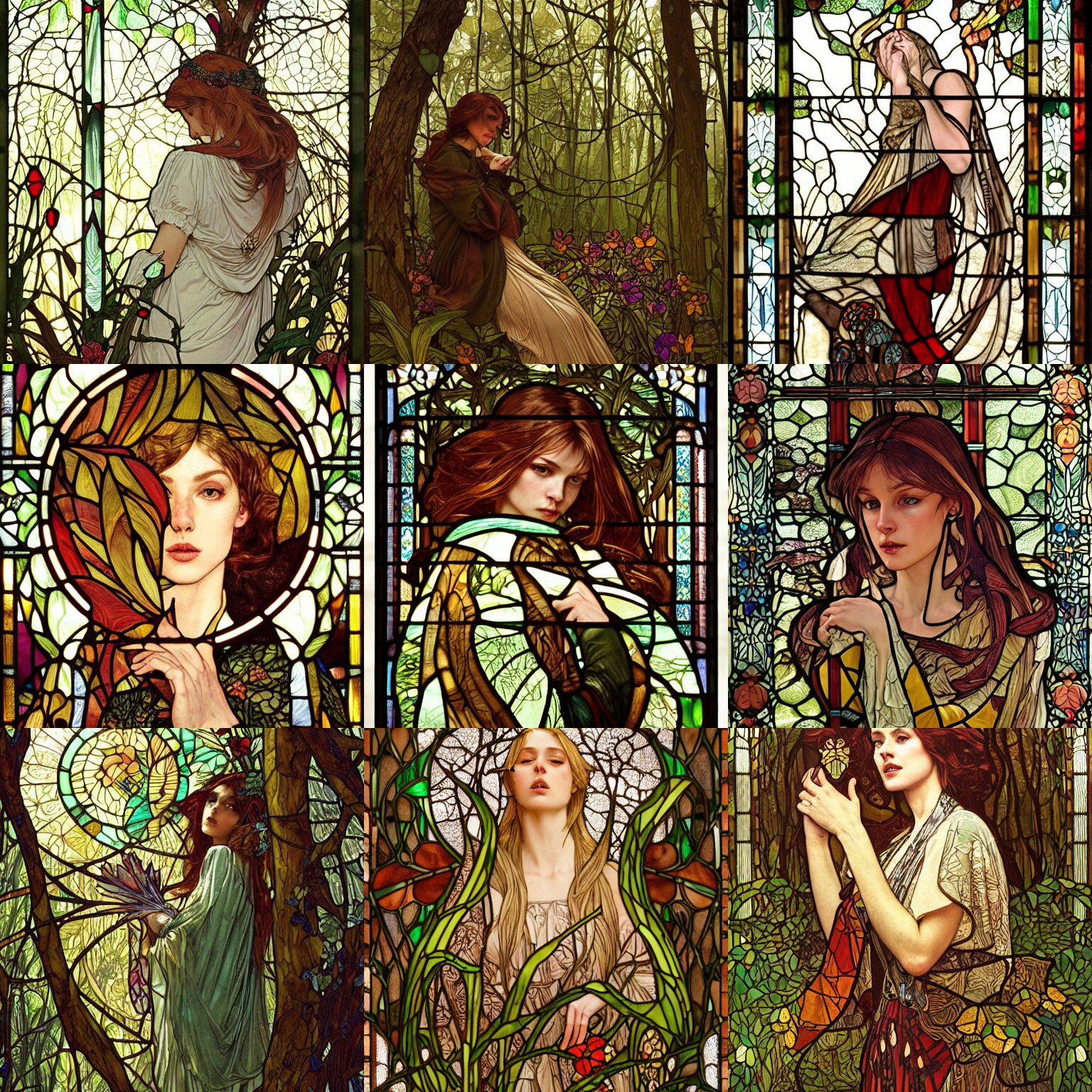Stunning Stained Glass Window of a Beautiful Sticky Glue Wild Board in the Forest