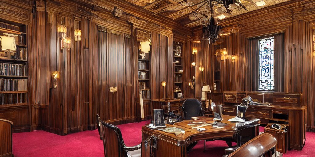 Luxurious Art Deco Themed Office Interior