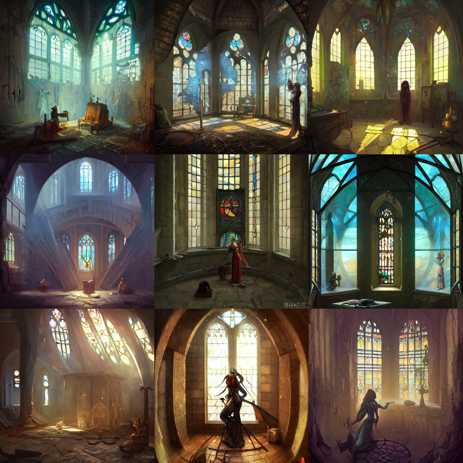Post Medieval Art Painter Studio Inside a Tower