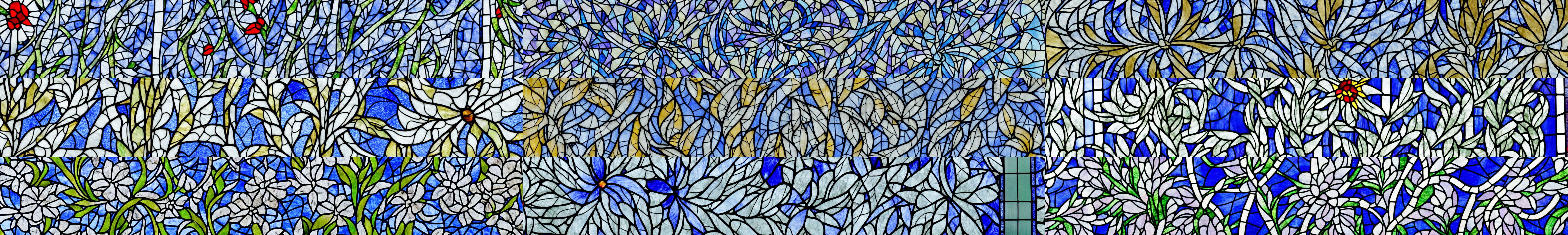 Stained Glass Window with Floral Motif