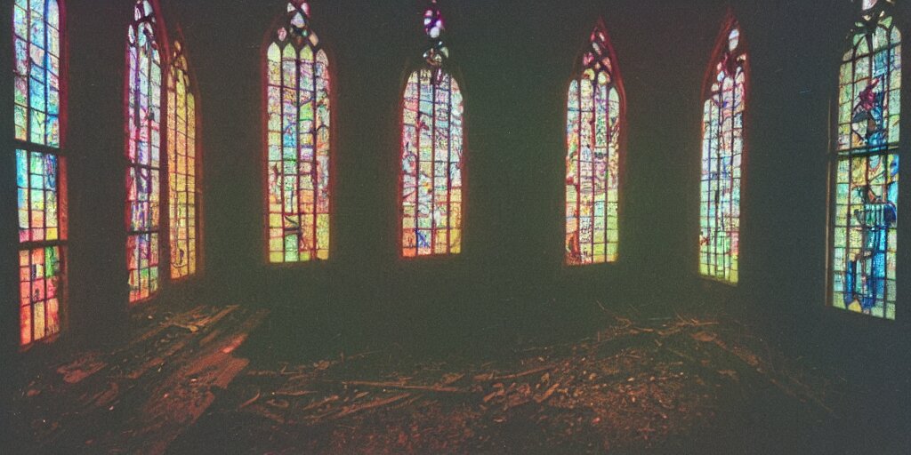 Analog Polaroid of an Abandoned Church
