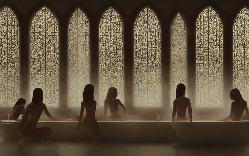 “ Women Sitting in a Hammam Bathhouse