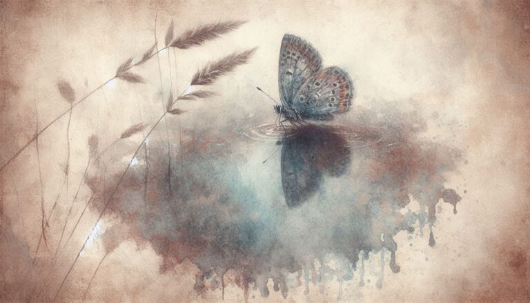 Minimalist Textured Watercolor Butterfly Puddle