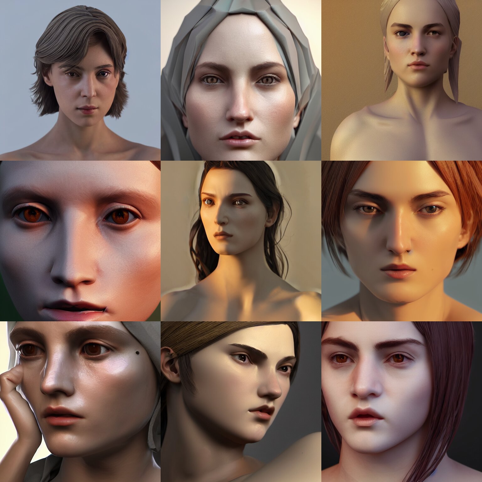 Low-poly Female Closeup