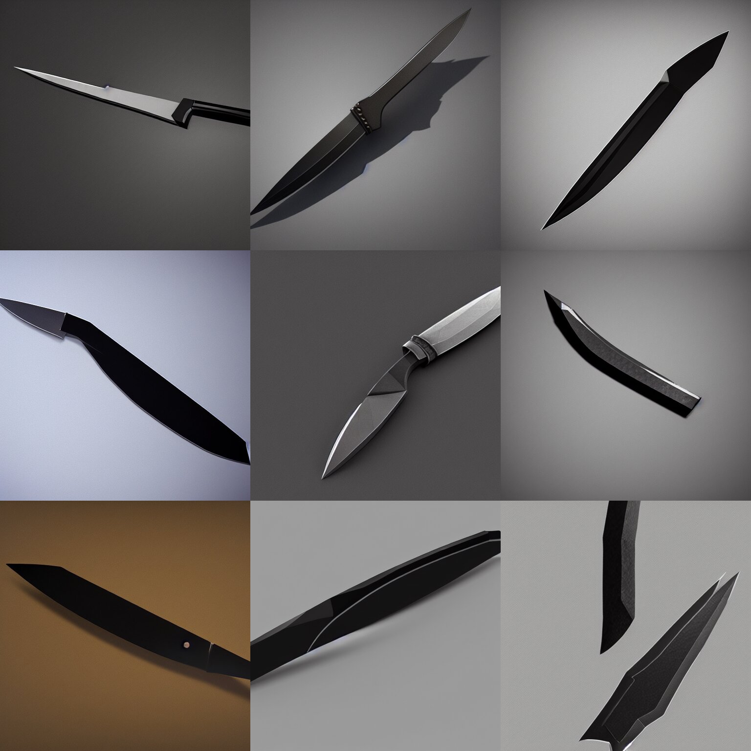 Black Knife Simple Low Poly