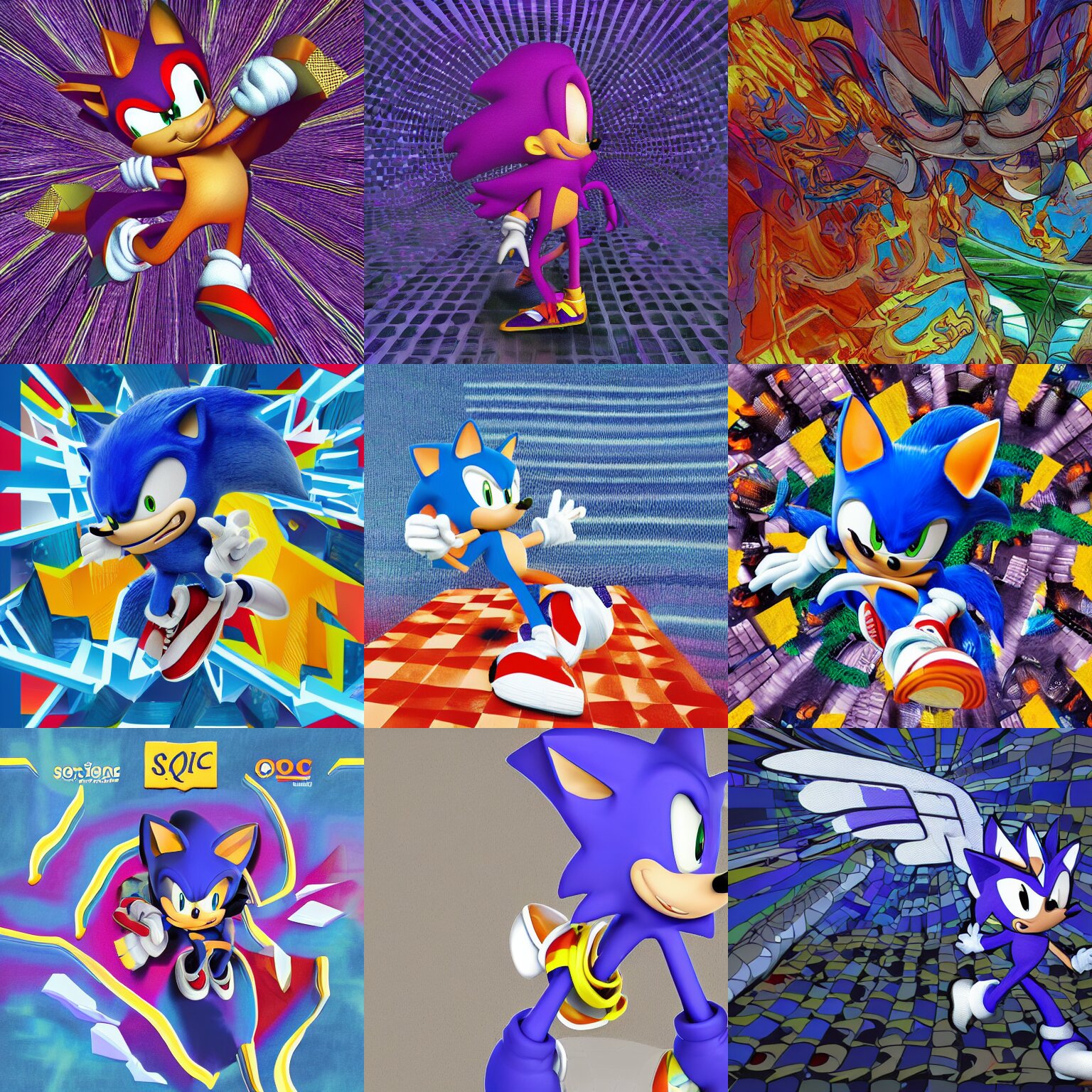 Sonic Mascot Made of Surreal