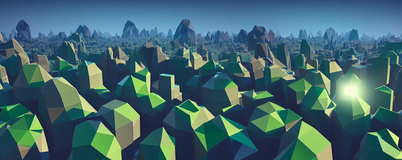 Low Poly Multiverse Cube World from Behance Ray Traced