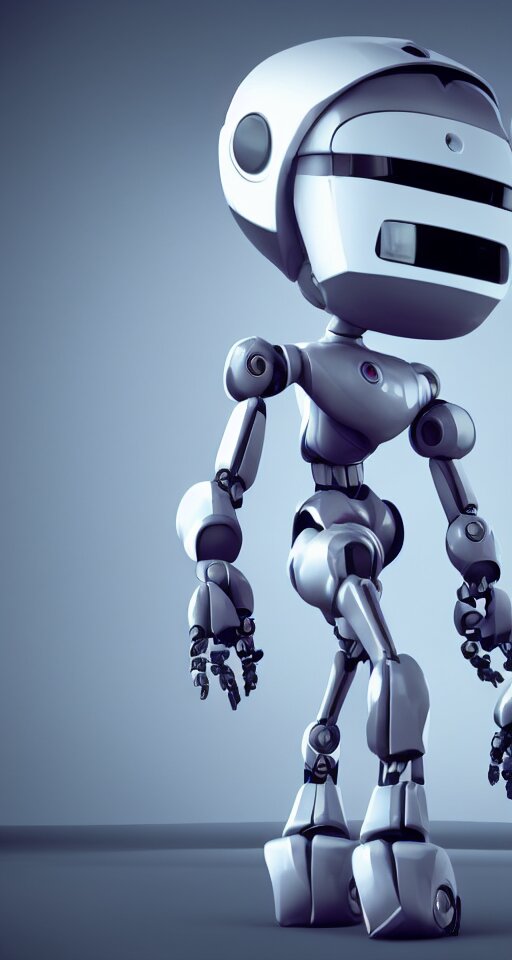 Stylized Image of a Robot Standing in Front of a Computer Screen
