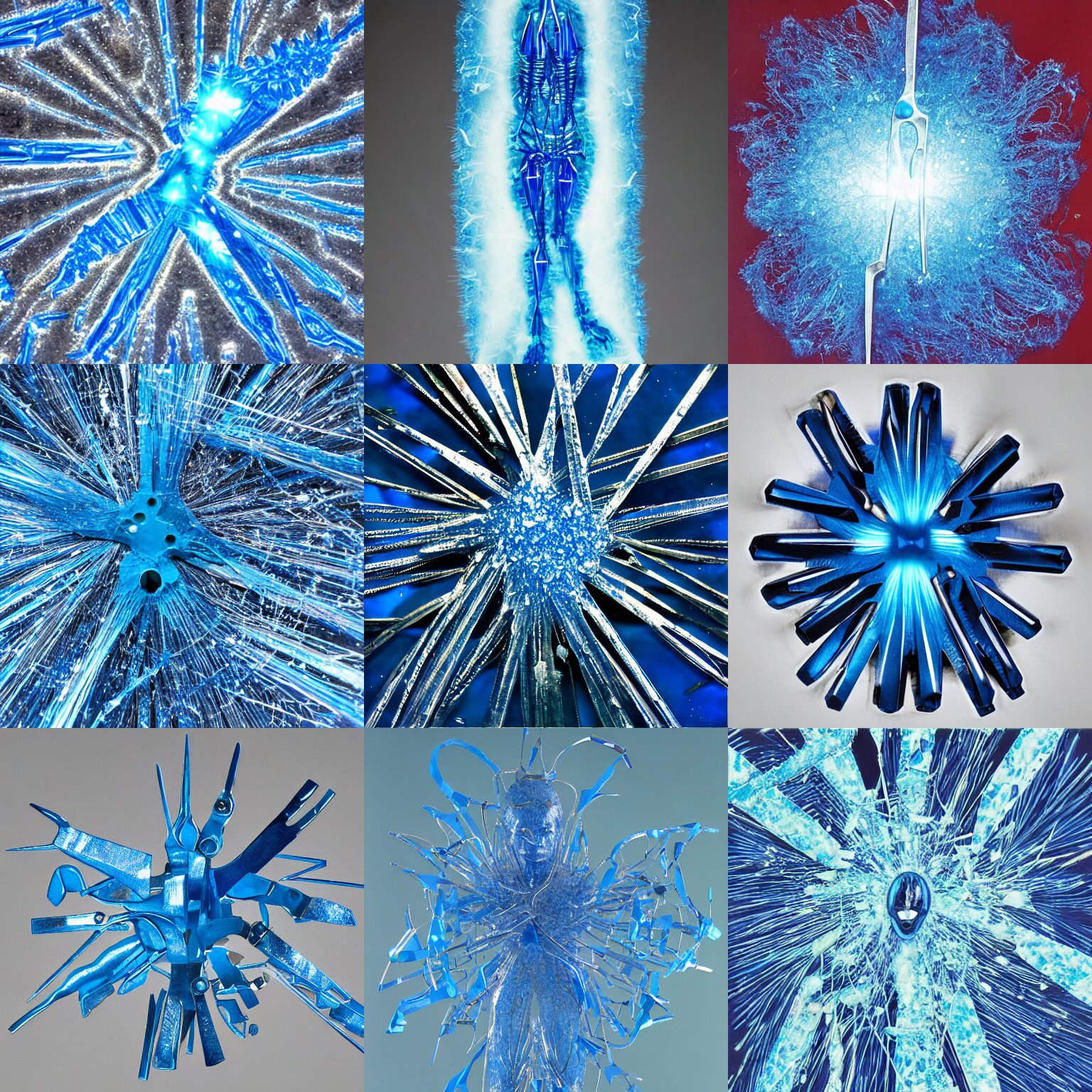 Blue Crystal Exploding