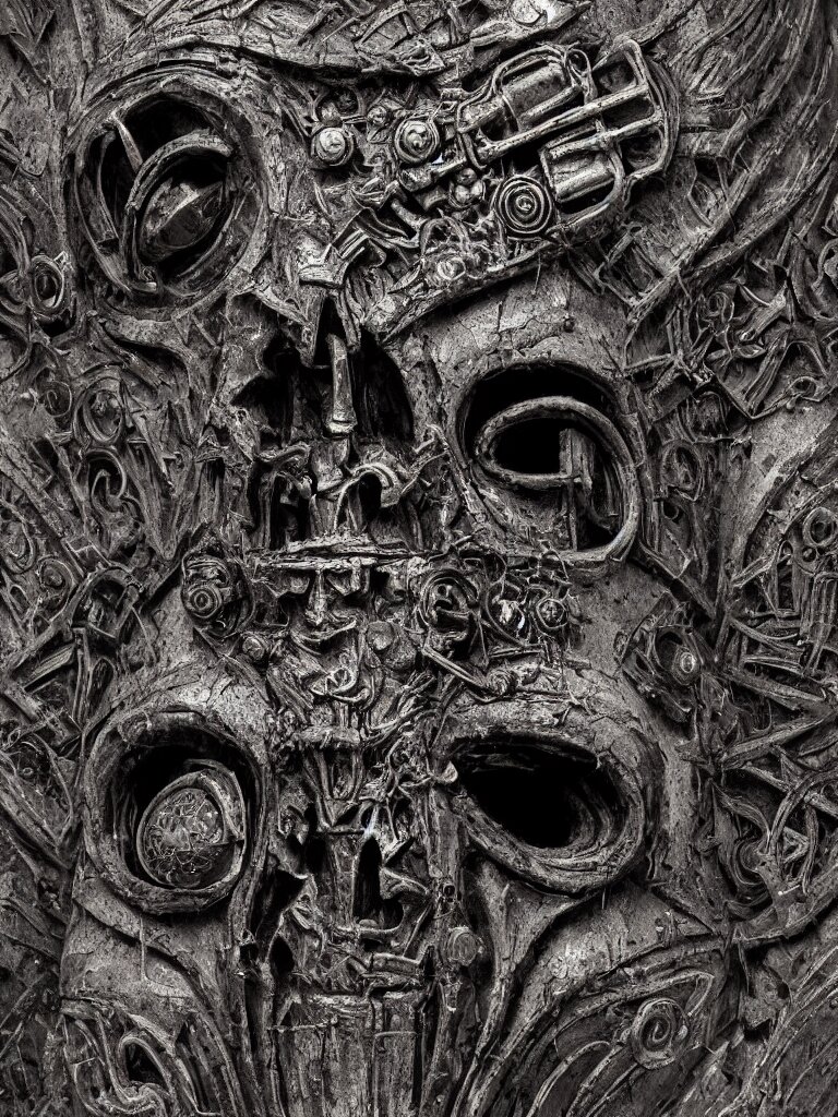 Extra Wide View an Ominous Dark Ancient Mask