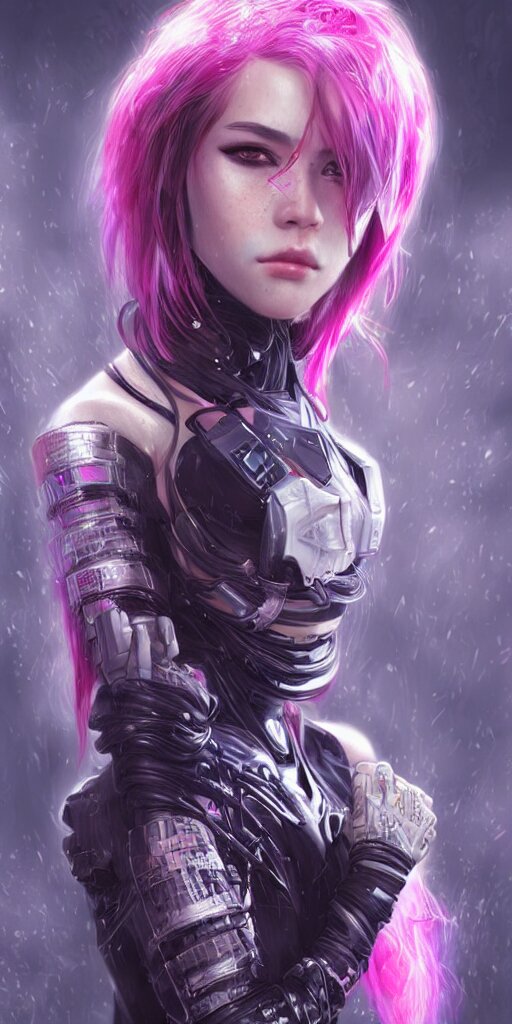 Young Cyberpunk Ninja Woman