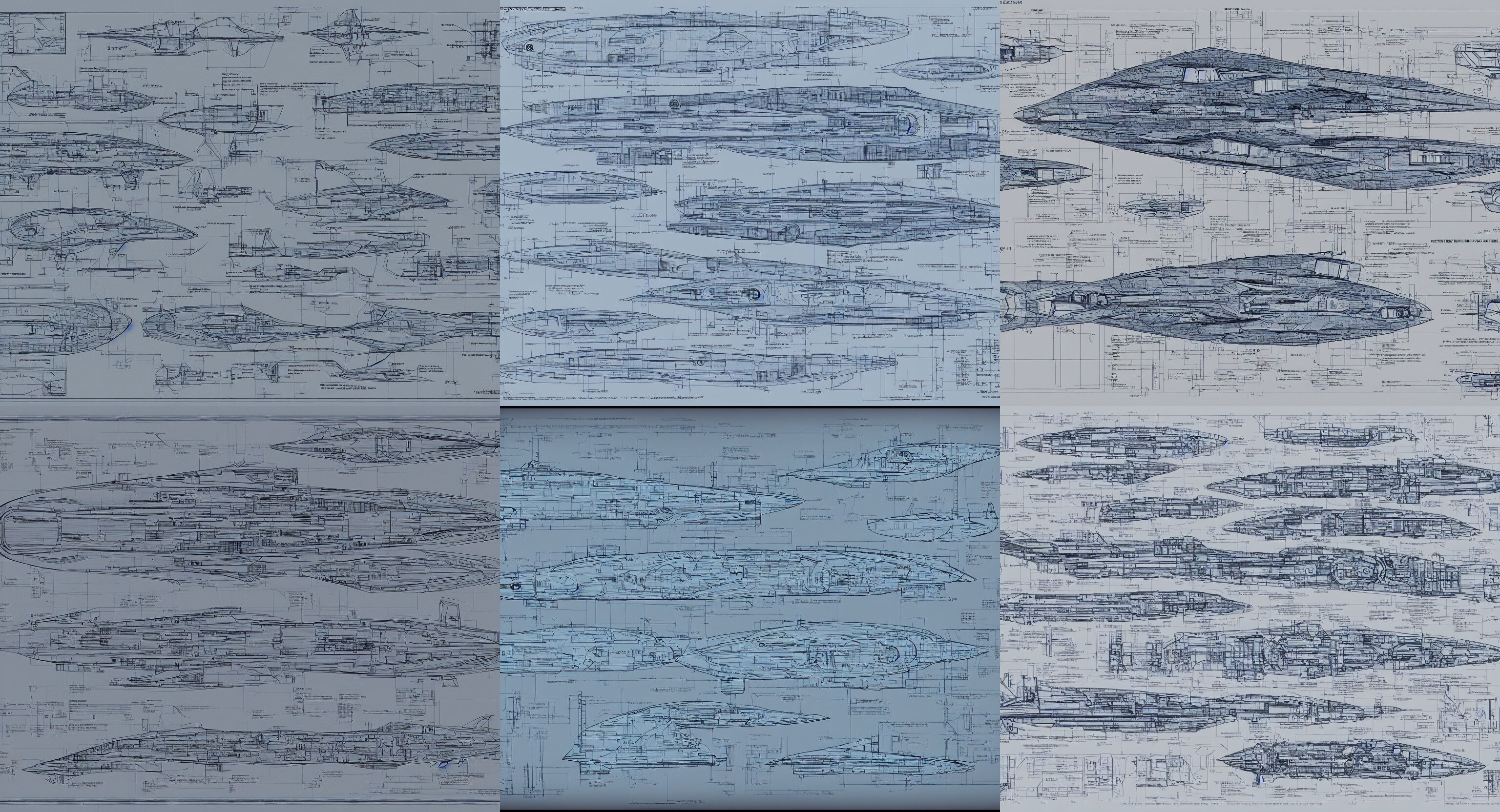 Detailed Schematic Drawing of Starship Enterprise