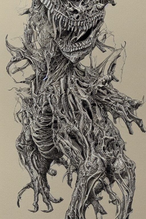 Concept of a Detailed and Intricate Design of a Monster Anatomy 3d Design