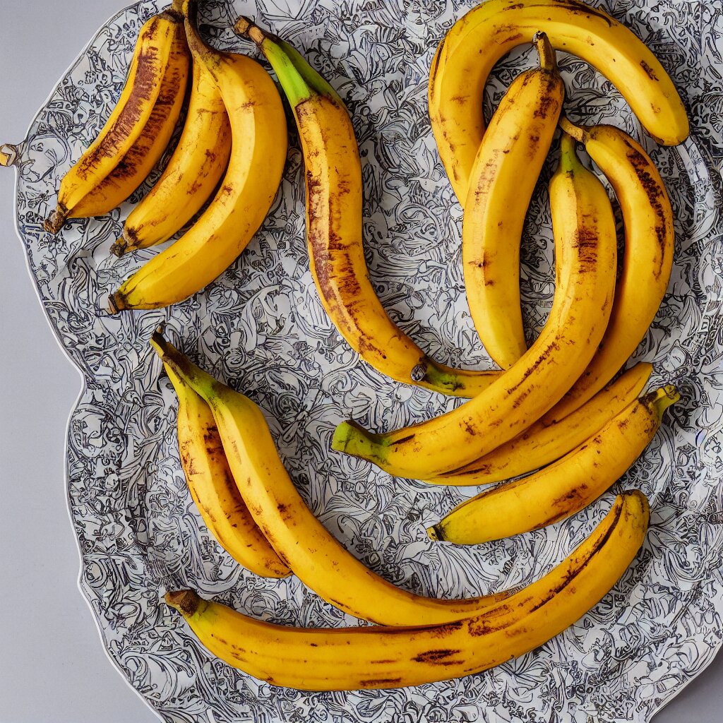 Very Long Roasted Bananas with Cut Orange Slices